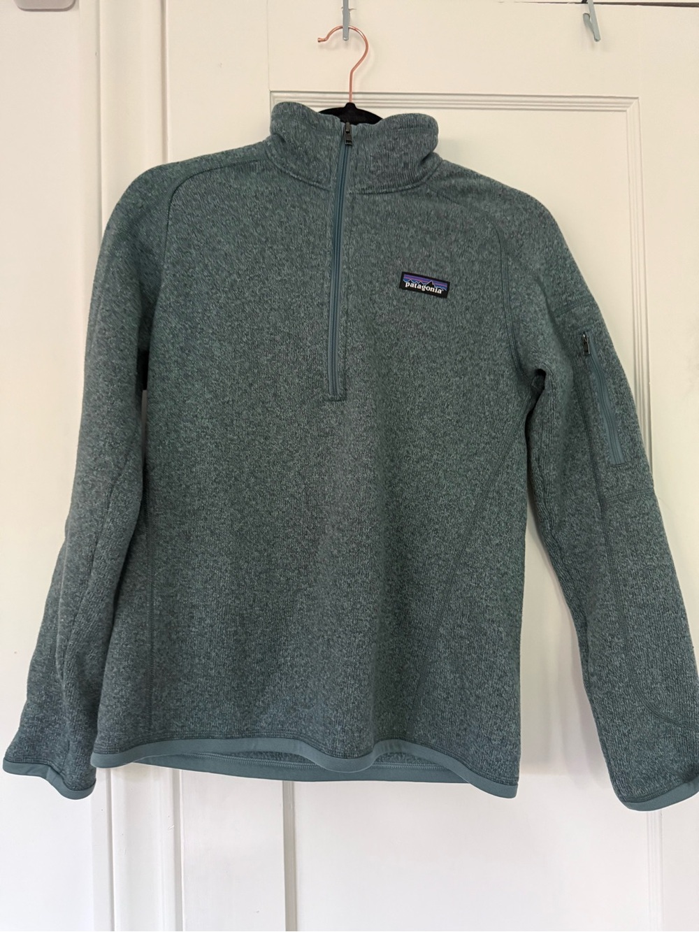 Patagonia Heathered Teal Quarter-Zip Fleece Pullover